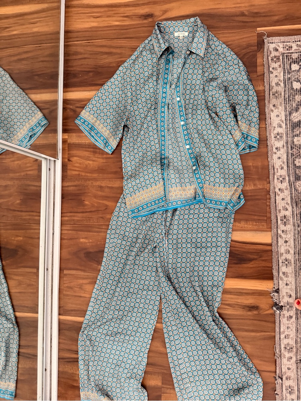 Max Studio Blue Patterned Two-Piece Set